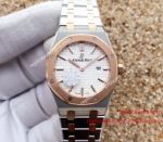 Royal Oak Swiss Replica Audemars Piguet 2-Tone Rose Gold White Dial Watch